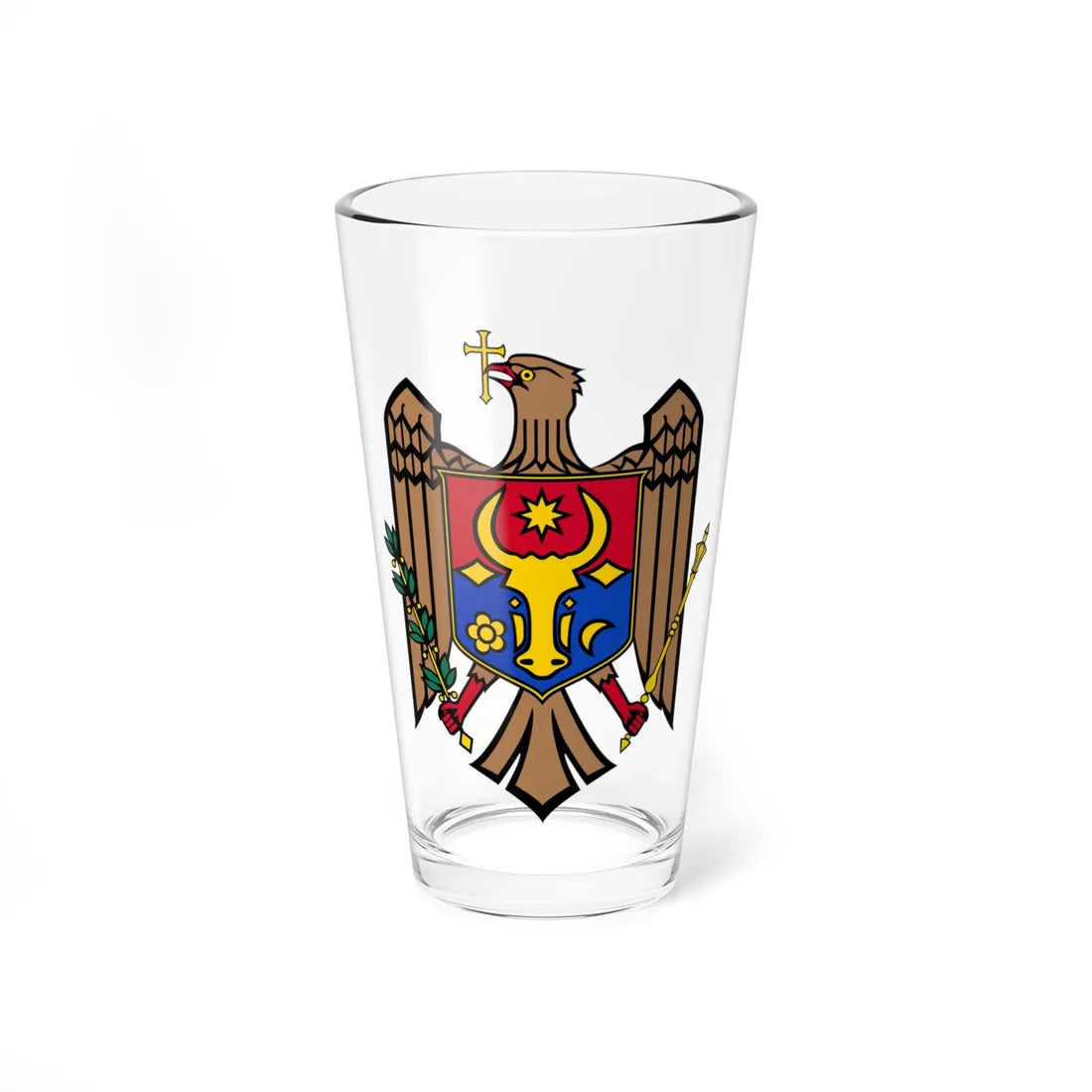 Coat of arms of Moldova (Moldova) (Coat of Arms) Pint Glass 16oz 16oz - Go Mug Yourself