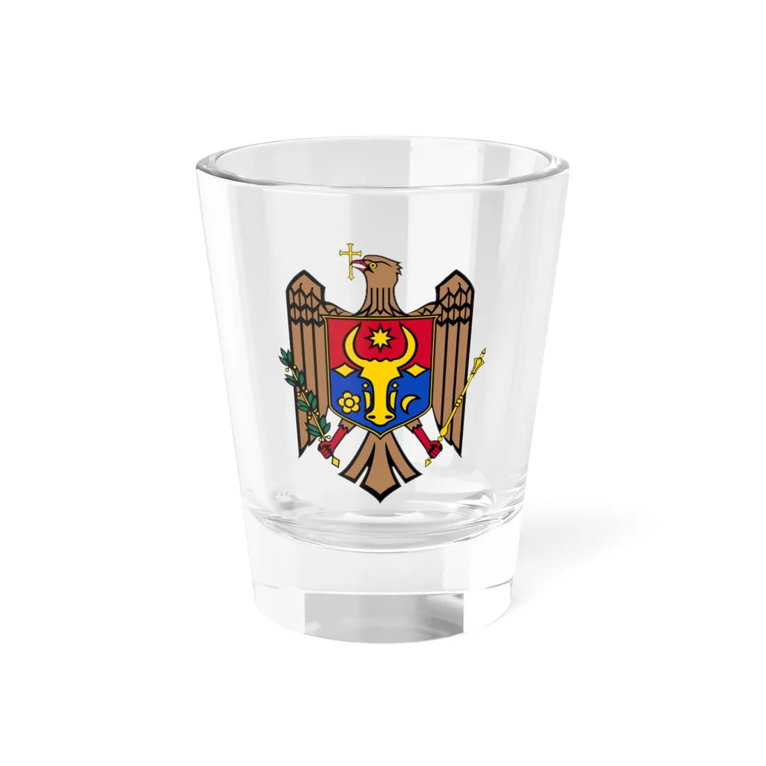 Coat of arms of Moldova (Moldova) (Coat of Arms) Shot Glass 1.5oz 1.5oz - Go Mug Yourself