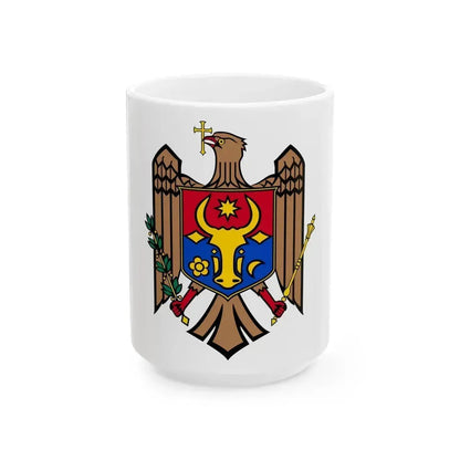 Coat of arms of Moldova - White Coffee Mug 15oz - Go Mug Yourself