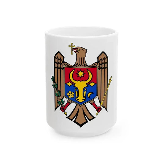 Coat of arms of Moldova - White Coffee Mug 15oz - Go Mug Yourself