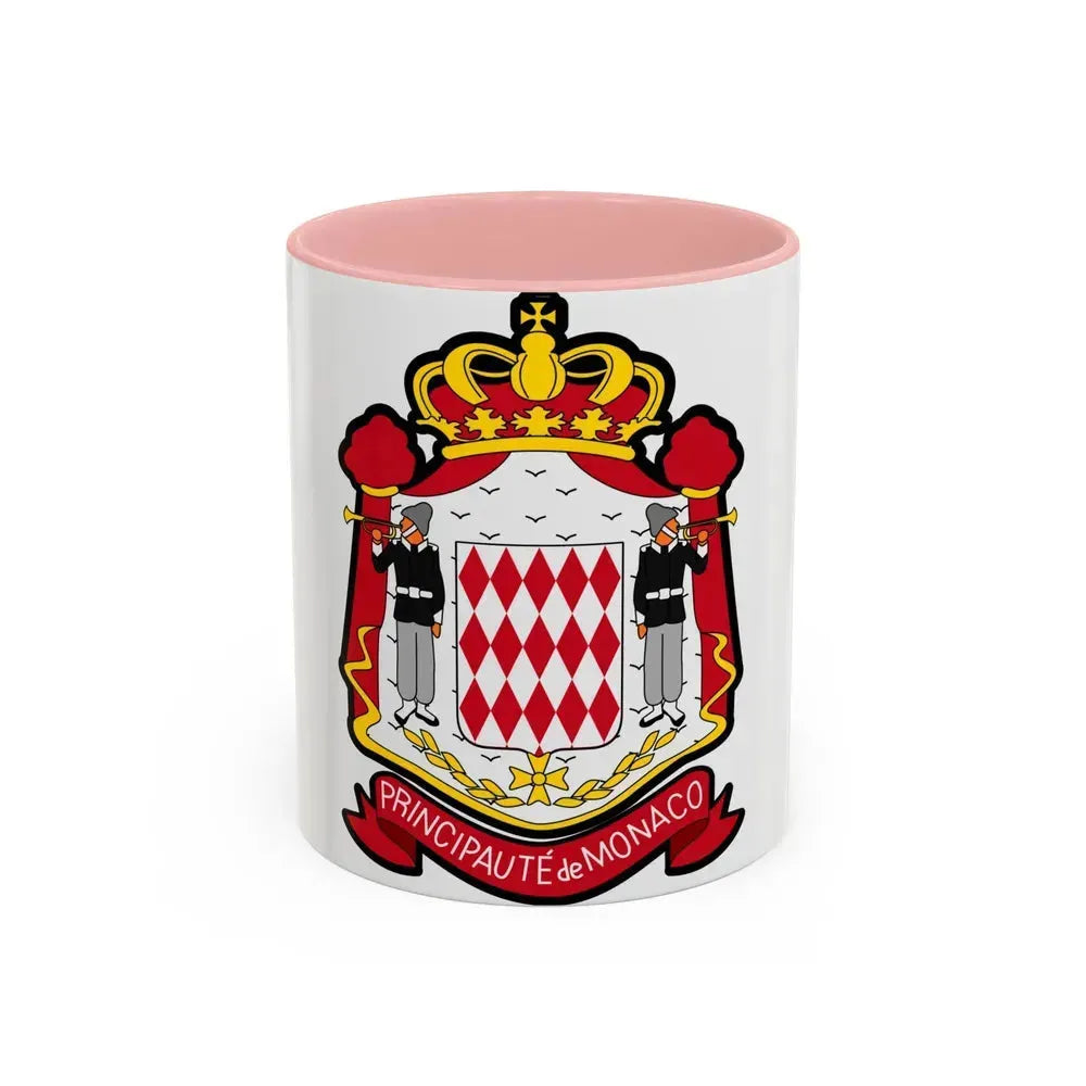 Coat of arms of Monaco - Accent Coffee Mug 11oz Pink - Go Mug Yourself
