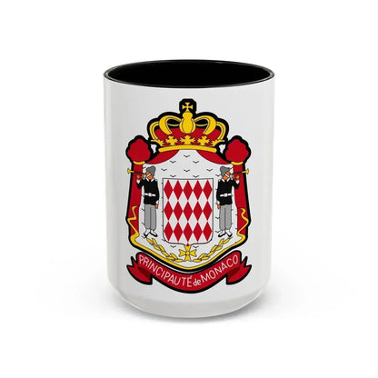 Coat of arms of Monaco - Accent Coffee Mug 15oz Black - Go Mug Yourself