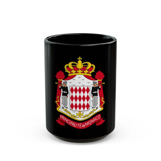 Coat of arms of Monaco - Black Coffee Mug-15oz-Go Mug Yourself