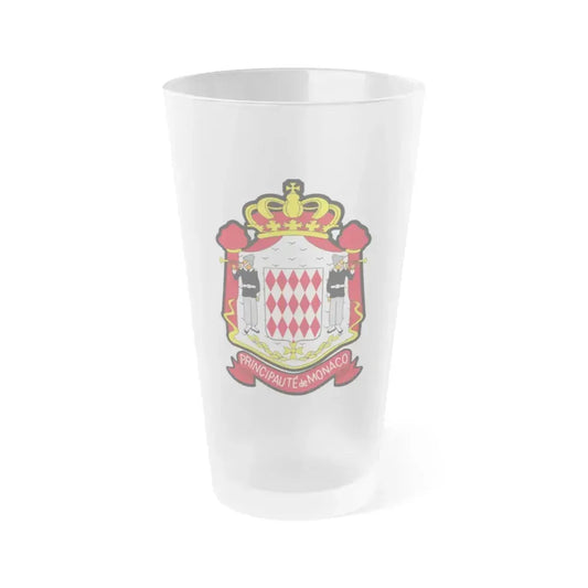 Coat of arms of Monaco - Frosted Pint Glass 16oz 16oz Frosted - Go Mug Yourself