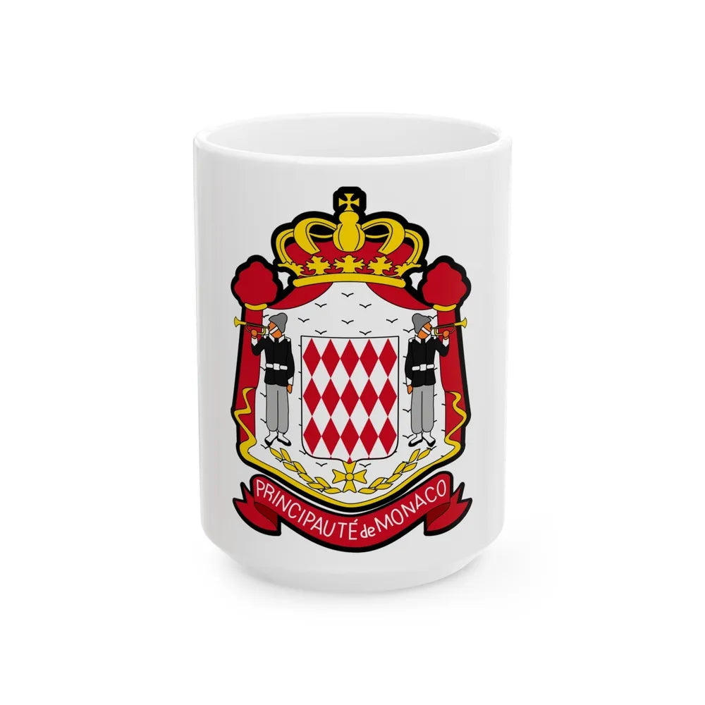 Coat of arms of Monaco - White Coffee Mug-15oz-Go Mug Yourself