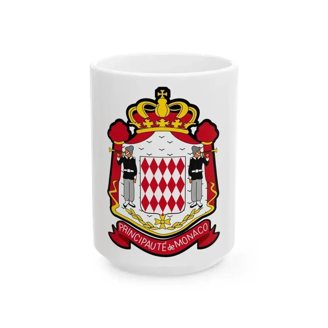 Coat of arms of Monaco - White Coffee Mug 15oz - Go Mug Yourself