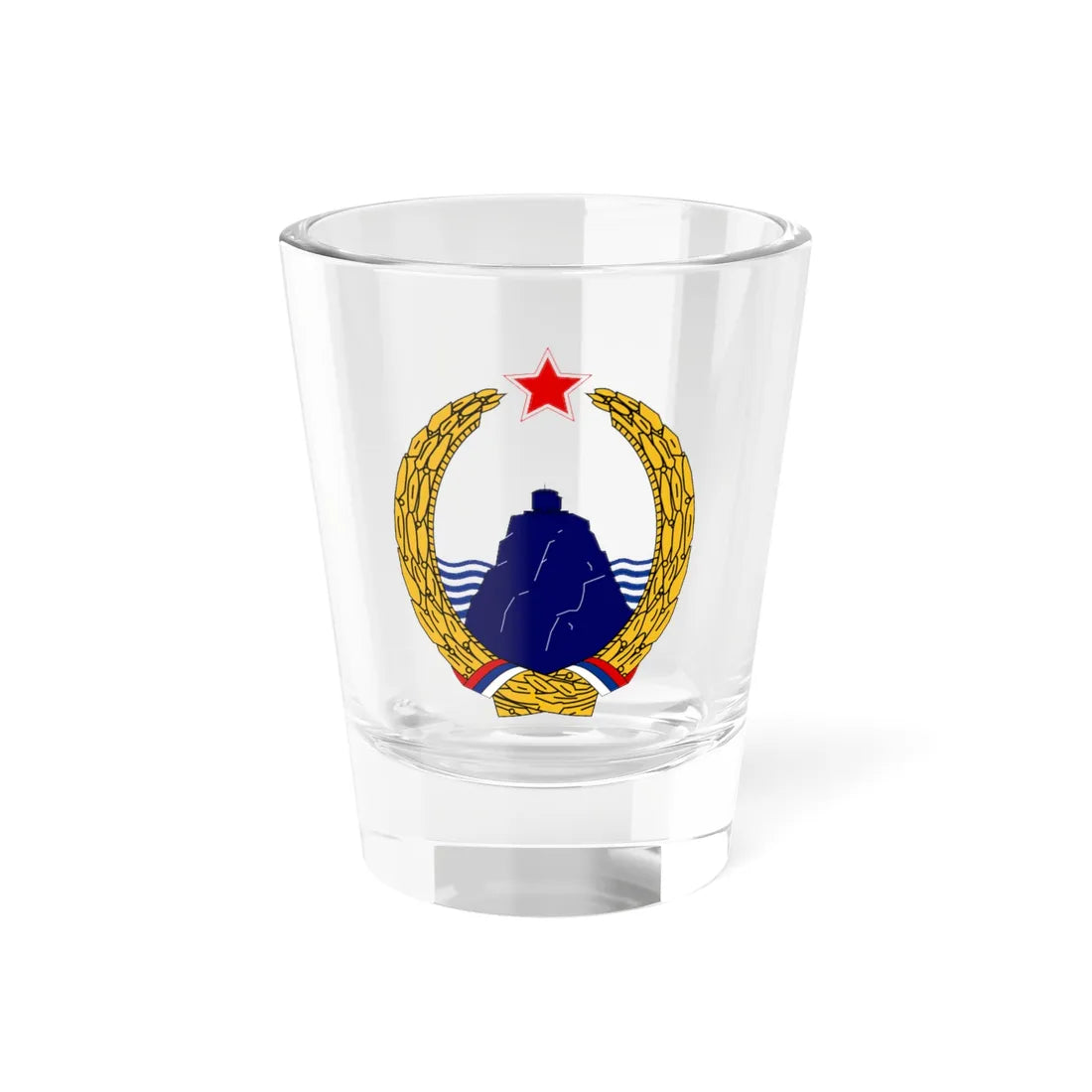Coat of arms of Montenegro 1963-1974 (Yugoslavia) (Coat of Arms) Shot Glass 1.5oz 1.5oz - Go Mug Yourself