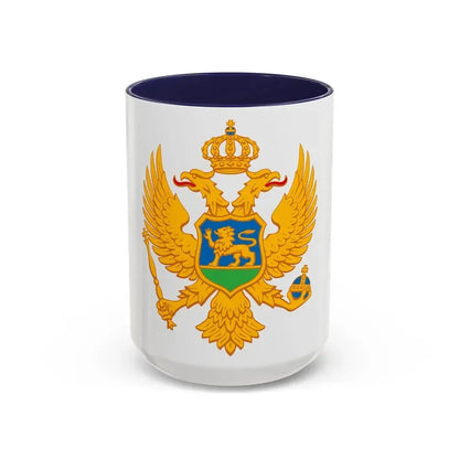 Coat of arms of Montenegro - Accent Coffee Mug 15oz Navy - Go Mug Yourself