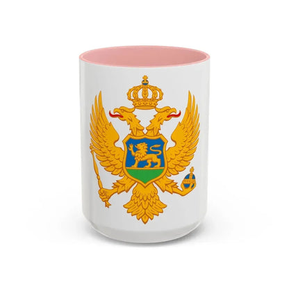 Coat of arms of Montenegro - Accent Coffee Mug 15oz Pink - Go Mug Yourself