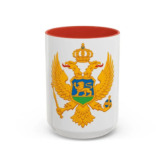 Coat of arms of Montenegro - Accent Coffee Mug 15oz Red - Go Mug Yourself