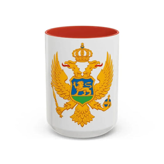 Coat of arms of Montenegro - Accent Coffee Mug 15oz Red - Go Mug Yourself