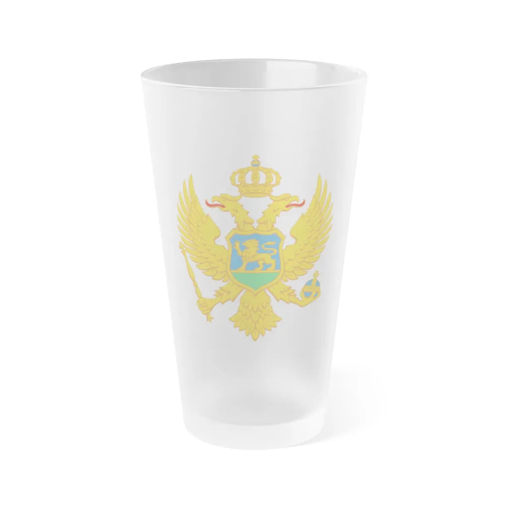 Coat of arms of Montenegro - Frosted Pint Glass 16oz-16oz-Frosted-Go Mug Yourself