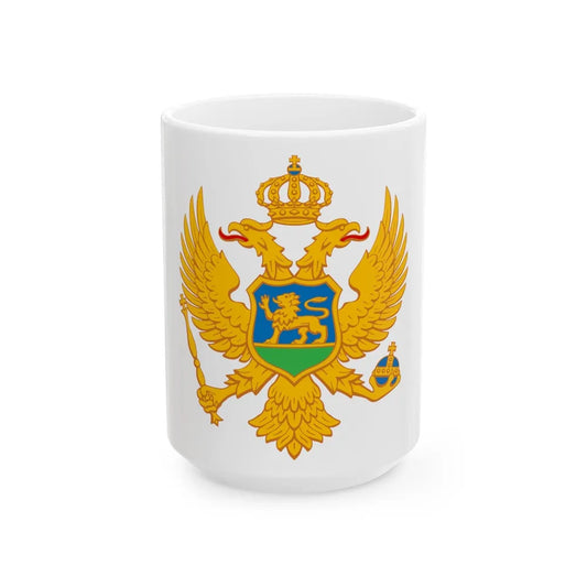 Coat of arms of Montenegro - White Coffee Mug-15oz-Go Mug Yourself