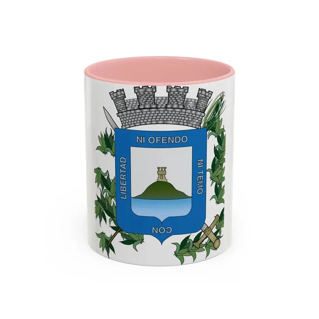 Coat of arms of Montevideo Department - Accent Coffee Mug 11oz Pink - Go Mug Yourself