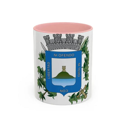 Coat of arms of Montevideo Department - Accent Coffee Mug 11oz Pink - Go Mug Yourself