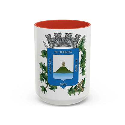 Coat of arms of Montevideo Department - Accent Coffee Mug 15oz Red - Go Mug Yourself