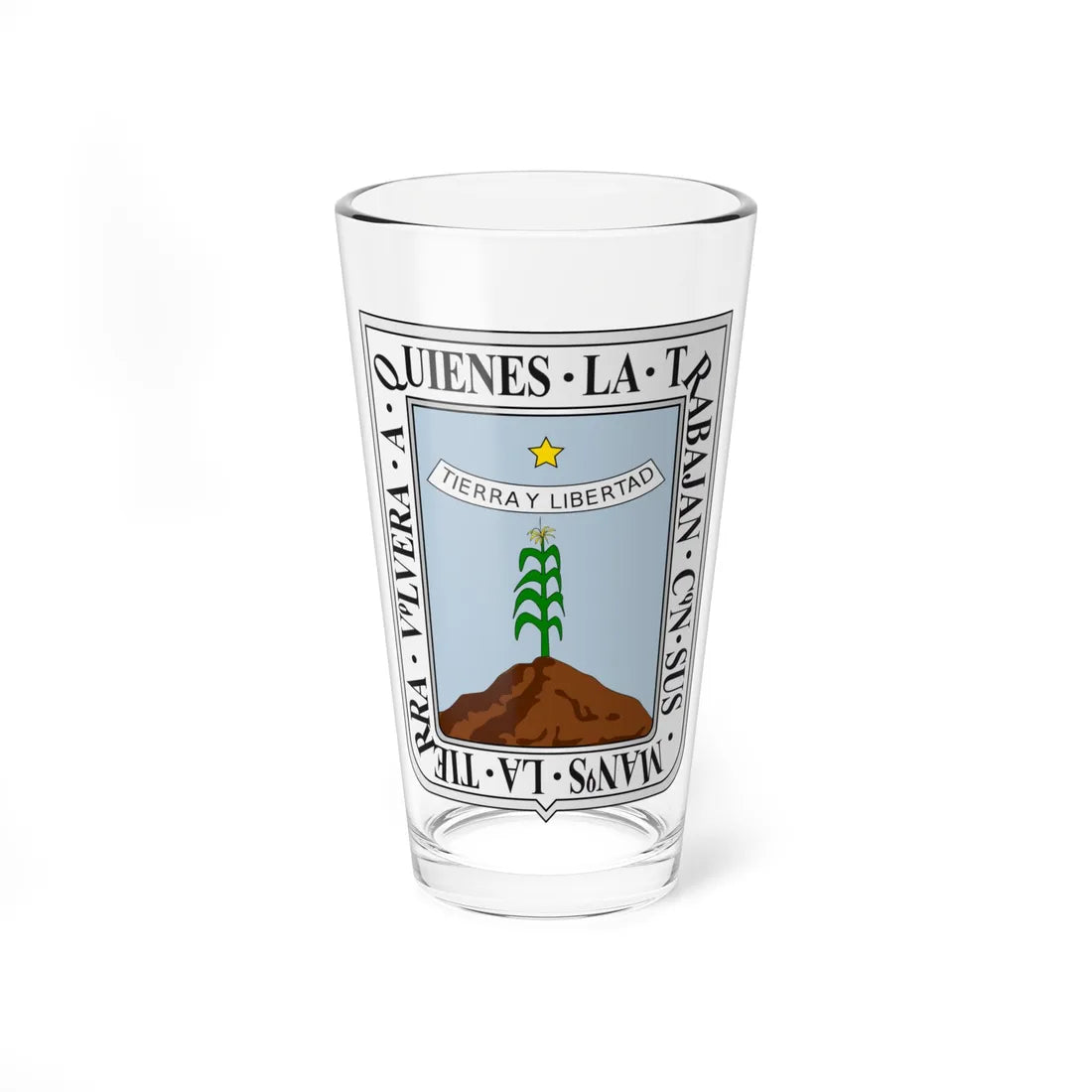 Coat of arms of Morelos (Mexico) (Coat of Arms) Pint Glass 16oz 16oz - Go Mug Yourself