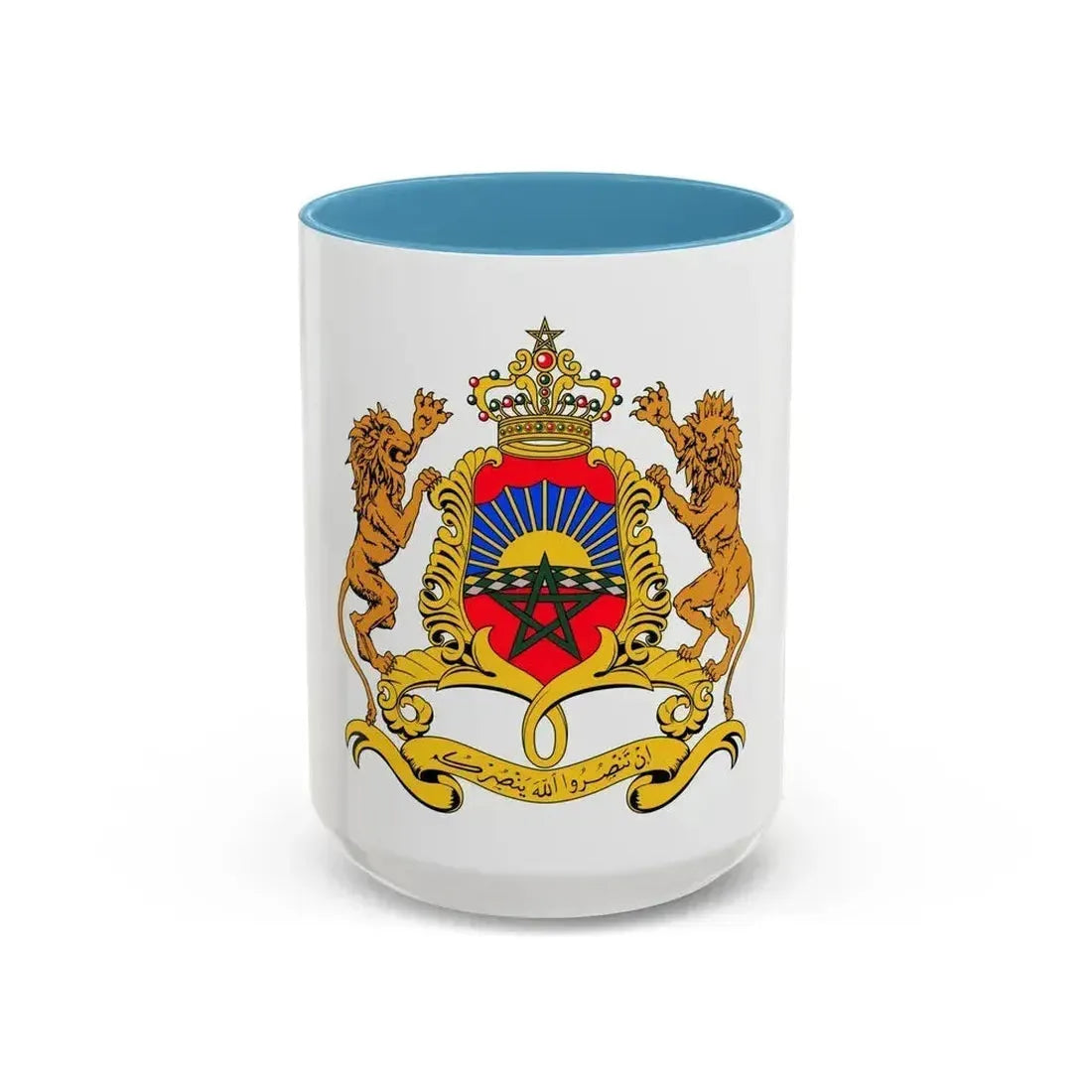 Coat of arms of Morocco - Accent Coffee Mug 15oz Light Blue - Go Mug Yourself