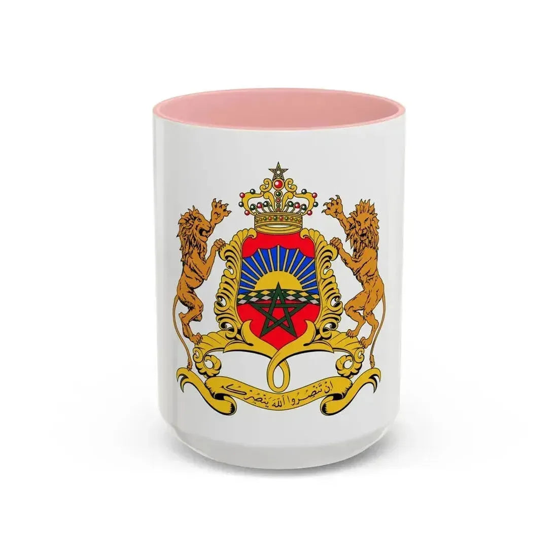 Coat of arms of Morocco - Accent Coffee Mug 15oz Pink - Go Mug Yourself