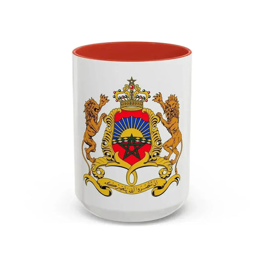 Coat of arms of Morocco - Accent Coffee Mug 15oz Red - Go Mug Yourself