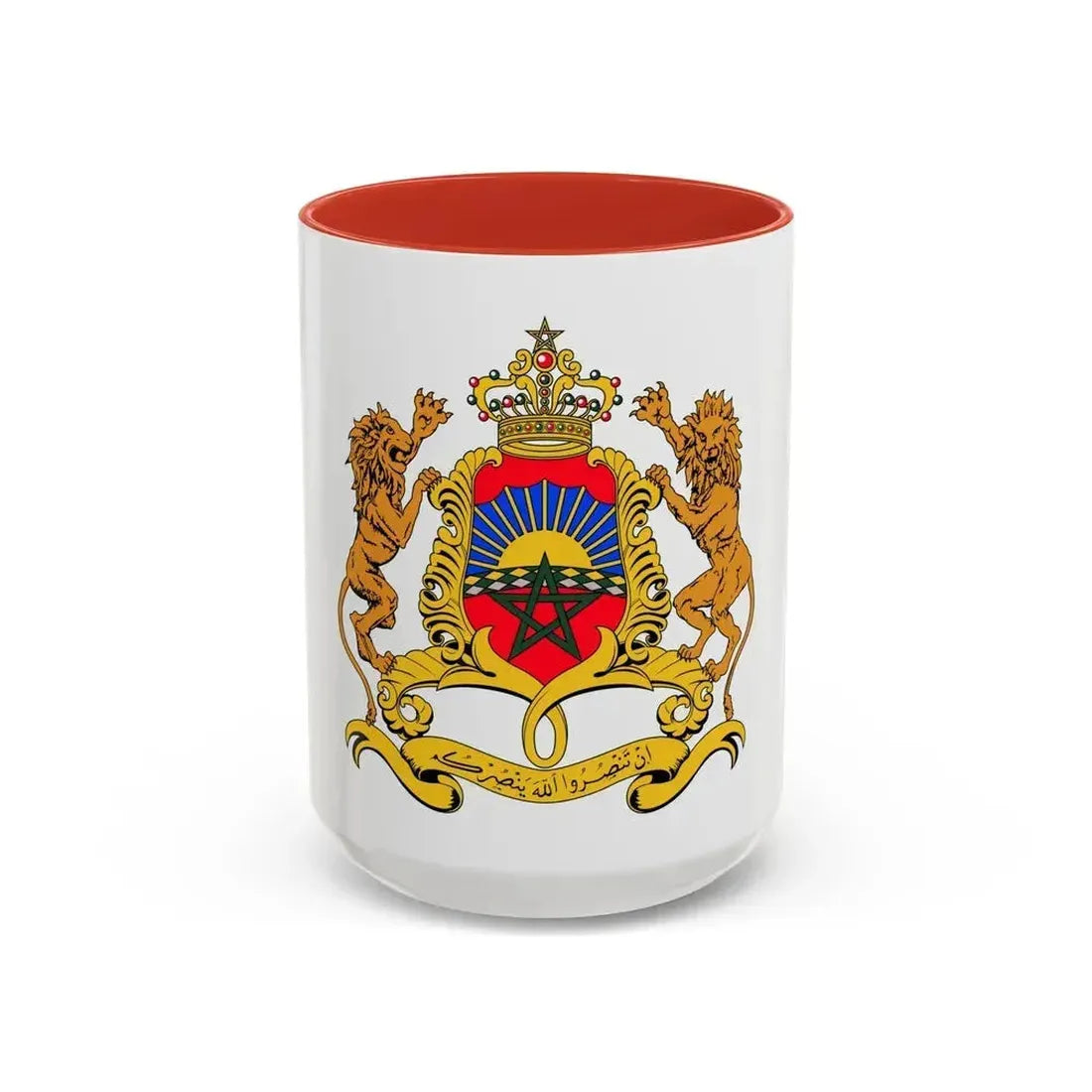 Coat of arms of Morocco - Accent Coffee Mug 15oz Red - Go Mug Yourself