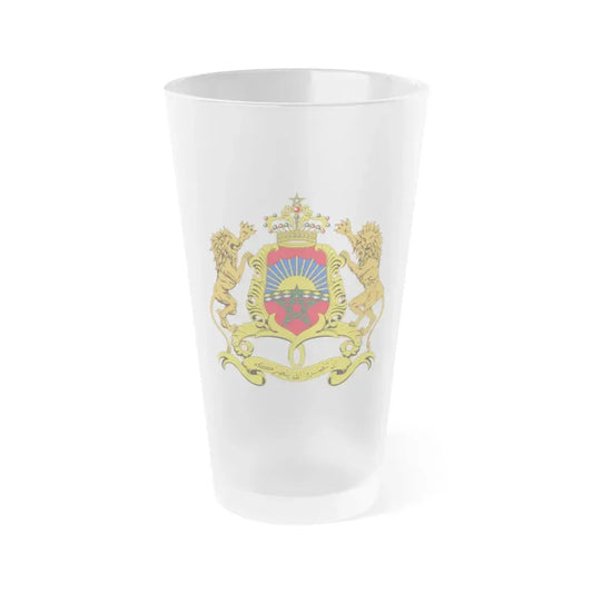 Coat of arms of Morocco - Frosted Pint Glass 16oz Default Title - Go Mug Yourself