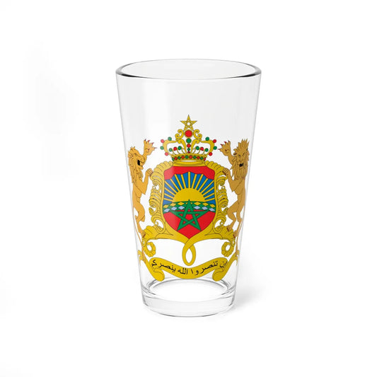 Coat of arms of Morocco illuminated (Morocco) (Coat of Arms) Pint Glass 16oz 16oz - Go Mug Yourself