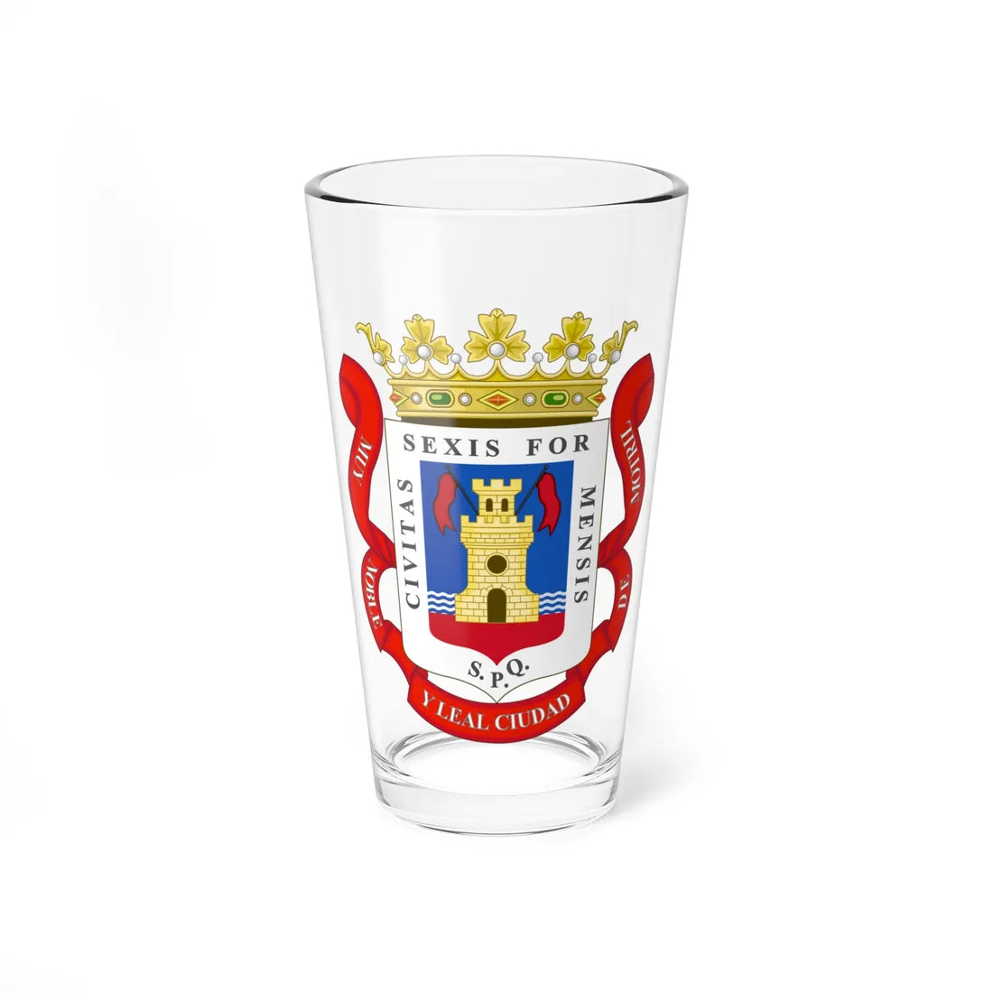 Coat of Arms of Motril (Spain) (Coat of Arms) Pint Glass 16oz 16oz - Go Mug Yourself