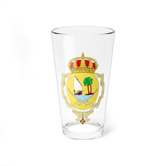 Coat of Arms of Moza bint Nasser Order of Isabella the Catholic (Qatar) (Coat of Arms) Pint Glass 16oz 16oz - Go Mug Yourself