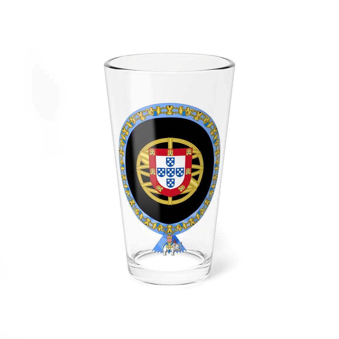 Coat of Arms of Mário Soares Order of the Elephant (Denmark) (Coat of Arms) Pint Glass 16oz 16oz - Go Mug Yourself