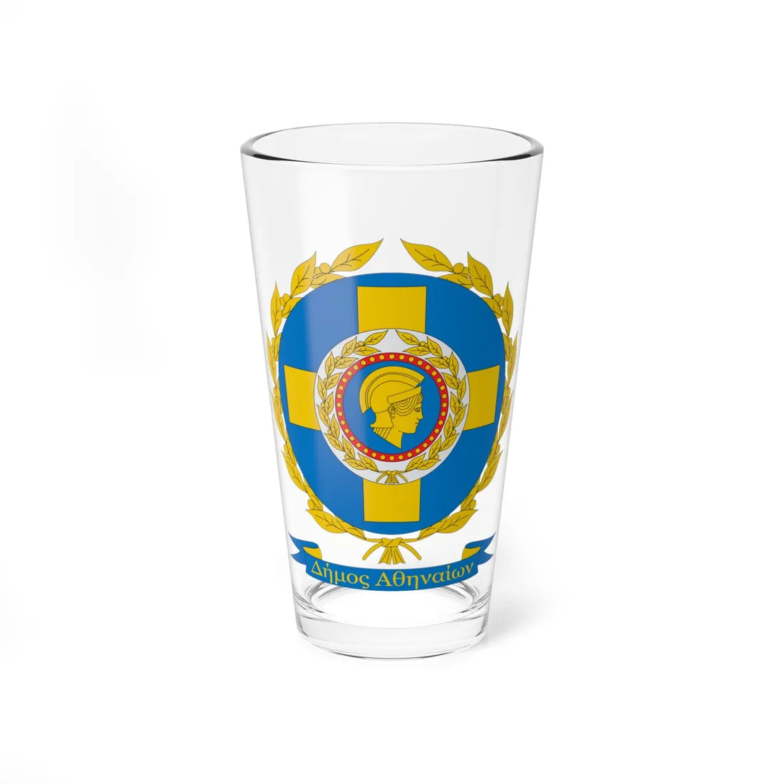 Coat of Arms of Municipality of Athens (Greece) (Coat of Arms) Pint Glass 16oz 16oz - Go Mug Yourself