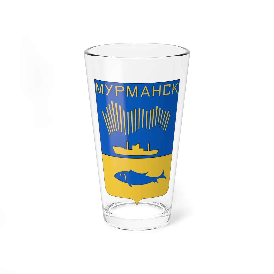 Coat of Arms of Murmansk 1968-2004 (Russia) (Coat of Arms) Pint Glass 16oz 16oz - Go Mug Yourself