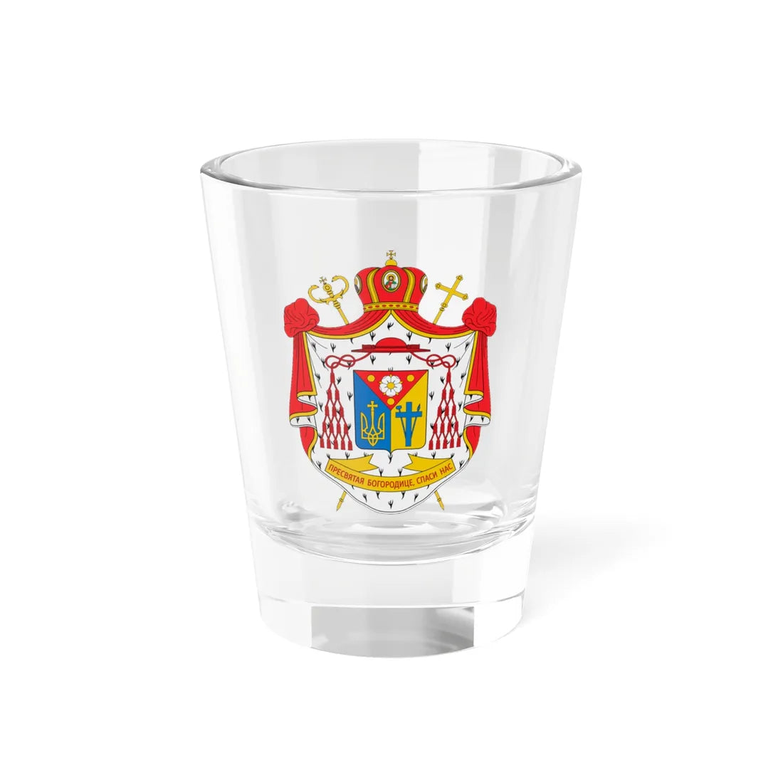 Coat of arms of Mykola Bychok cardinal (Ukraine) (Coat of Arms) Shot Glass 1.5oz 1.5oz - Go Mug Yourself
