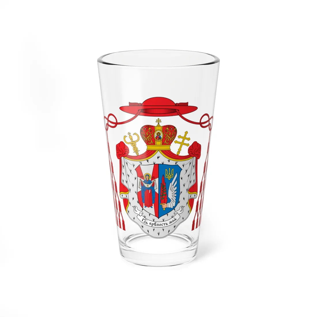 Coat of arms of Myroslav Lubachivsky (Ukraine) (Coat of Arms) Pint Glass 16oz 16oz - Go Mug Yourself