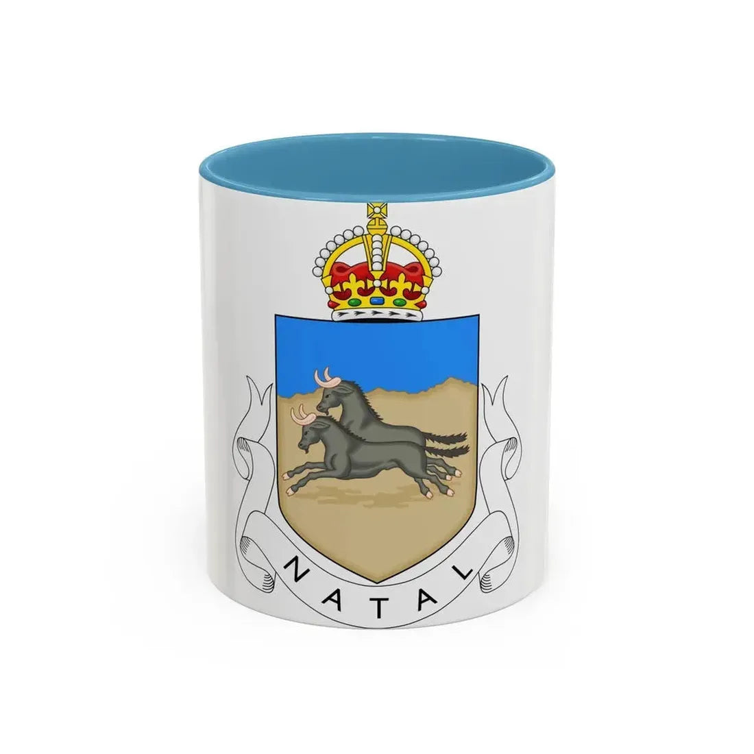 Coat of arms of Natal 1907-1997 - Accent Coffee Mug 11oz Light Blue - Go Mug Yourself