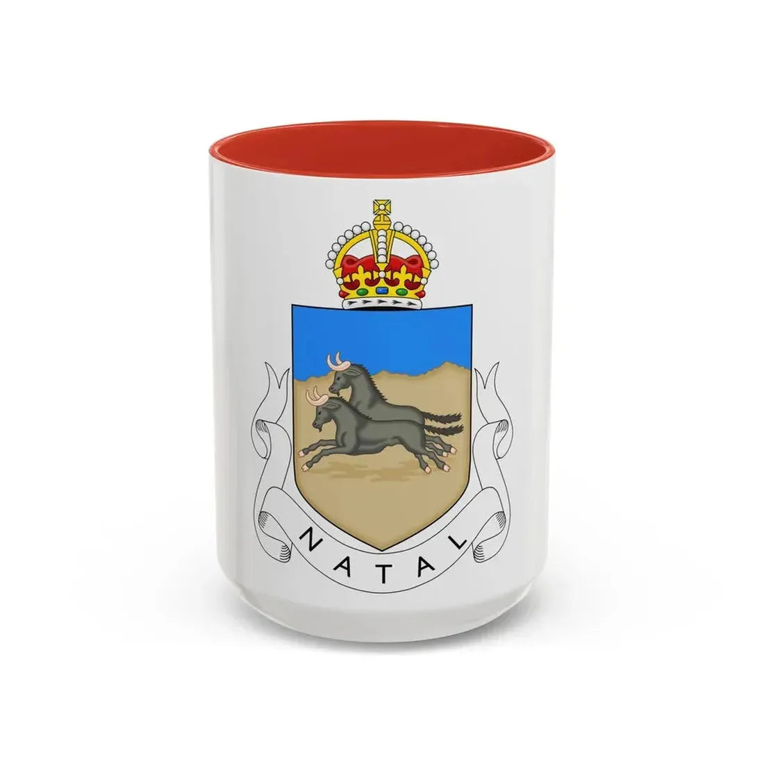 Coat of arms of Natal 1907-1997 - Accent Coffee Mug 15oz Red - Go Mug Yourself