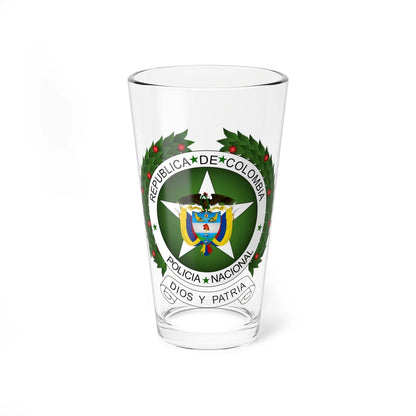 Coat of arms of National Police of Colombia (Colombia) (Coat of Arms) Pint Glass 16oz 16oz - Go Mug Yourself