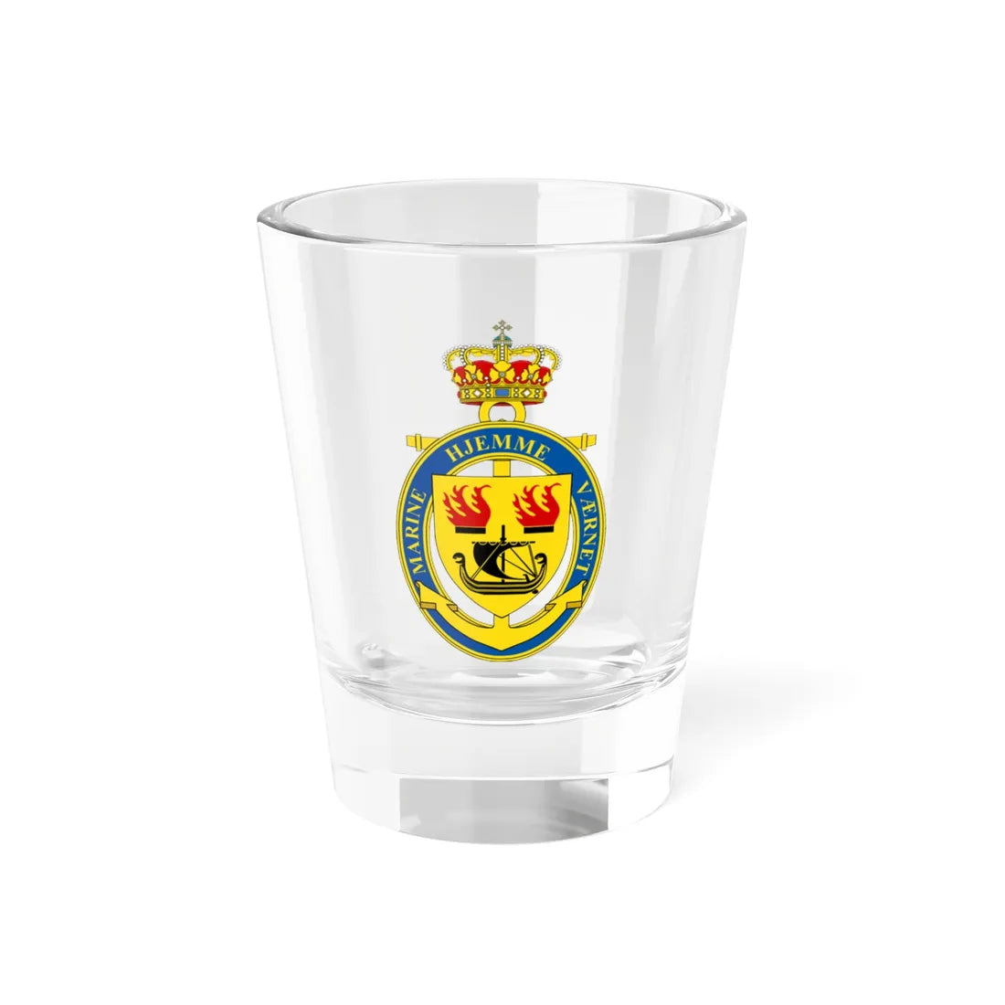 Coat of arms of Navy Home Guard Denmark (Denmark) (Coat of Arms) Shot Glass 1.5oz 1.5oz - Go Mug Yourself