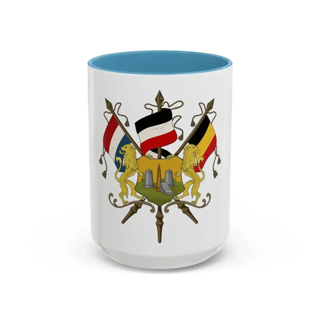 Coat of arms of Neutral Moresnet - Accent Coffee Mug 15oz Light Blue - Go Mug Yourself