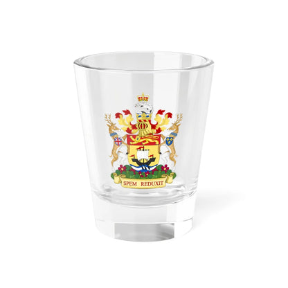 Coat of arms of New Brunswick Canada (Canada) (Coat of Arms) Shot Glass 1.5oz 1.5oz - Go Mug Yourself