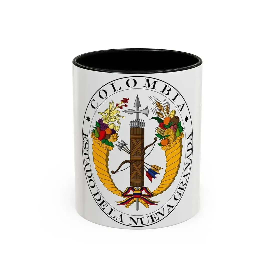 Coat of arms of New Granada (1830) - Accent Coffee Mug 11oz Black - Go Mug Yourself
