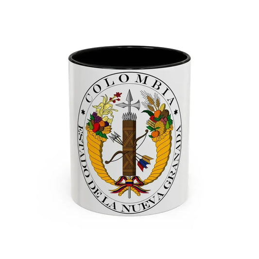 Coat of arms of New Granada (1830) - Accent Coffee Mug 11oz Black - Go Mug Yourself