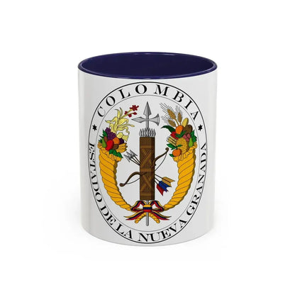 Coat of arms of New Granada (1830) - Accent Coffee Mug 11oz Navy - Go Mug Yourself