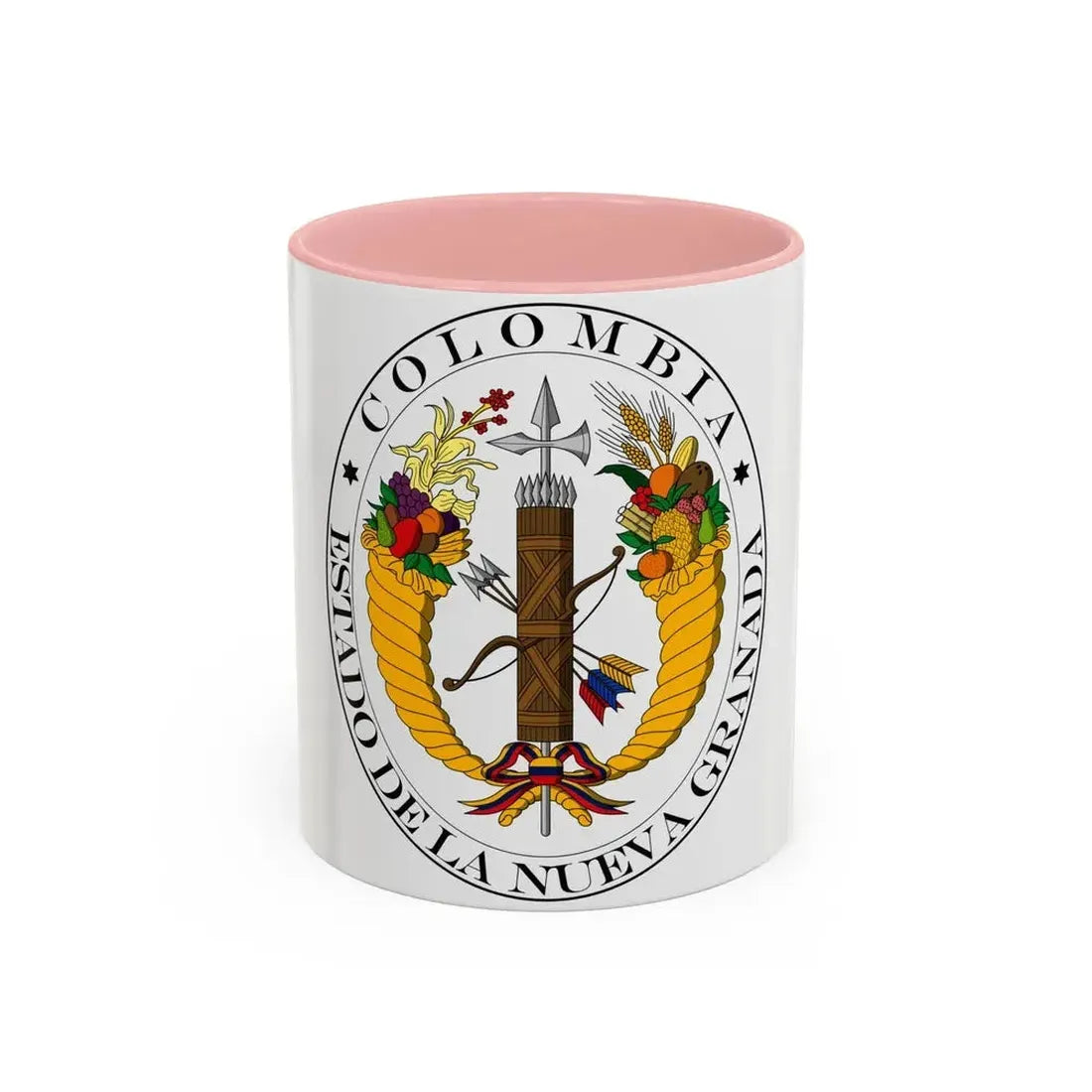 Coat of arms of New Granada (1830) - Accent Coffee Mug 11oz Pink - Go Mug Yourself