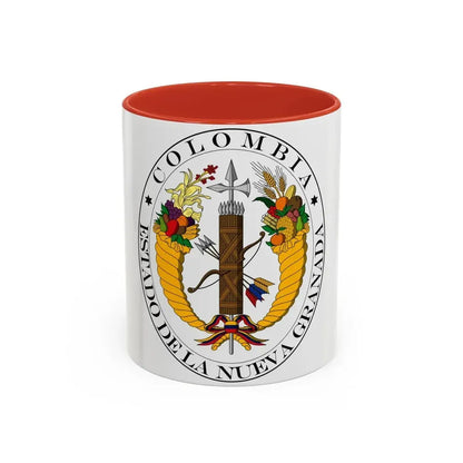 Coat of arms of New Granada (1830) - Accent Coffee Mug 11oz Red - Go Mug Yourself