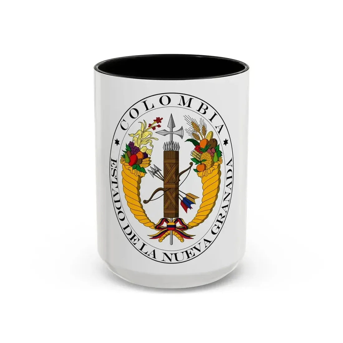 Coat of arms of New Granada (1830) - Accent Coffee Mug 15oz Black - Go Mug Yourself