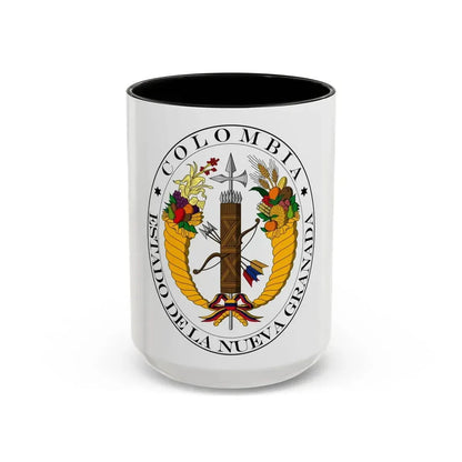Coat of arms of New Granada (1830) - Accent Coffee Mug 15oz Black - Go Mug Yourself