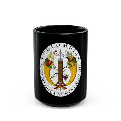 Coat of arms of New Granada (1830) - Black Coffee Mug 15oz - Go Mug Yourself