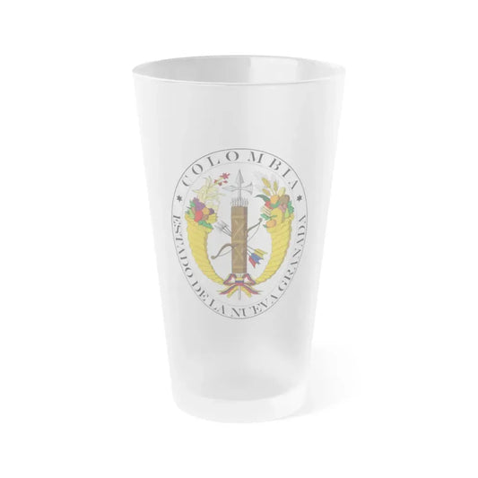 Coat of arms of New Granada (1830) - Frosted Pint Glass 16oz Default Title - Go Mug Yourself