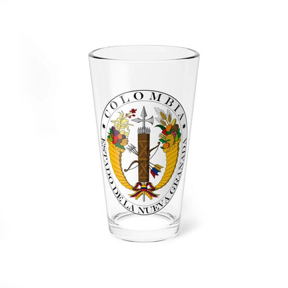 Coat of arms of New Granada (1830) - Pint Glass 16oz-16oz-Go Mug Yourself